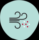 Allergic reaction sneeze wind icon
