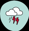 Inclement weather storm cloud icon