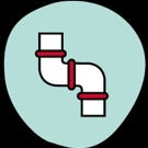 Scum coating icon of a pipe